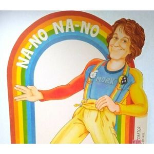Mork And Mindy Robin Williams 1979 Original Diecut Wall Display Retro Rainbow